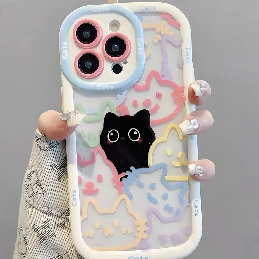 Cute Cat Silicone iPhone Case