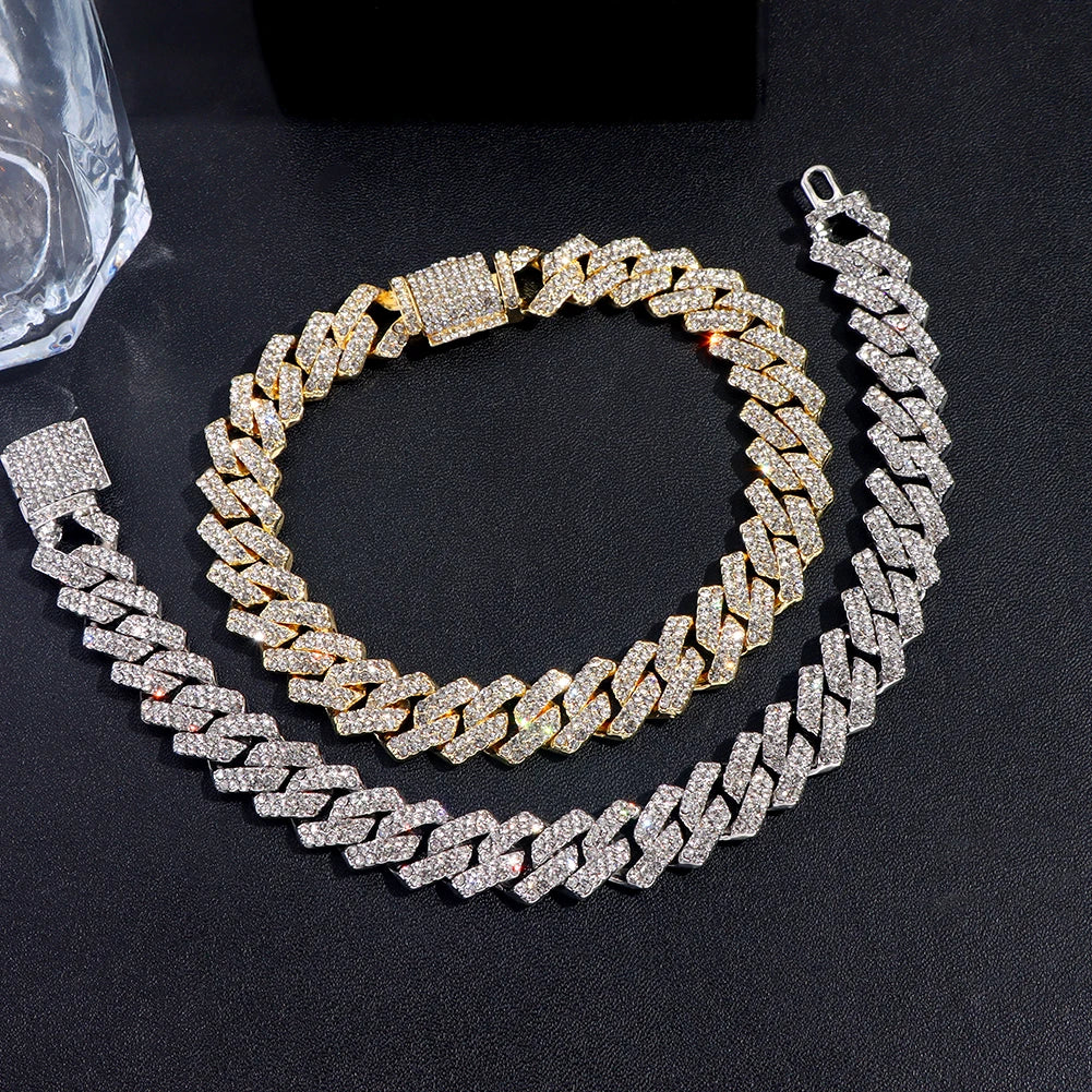 Iced Out Prong Link Cuban Chain Bracelet