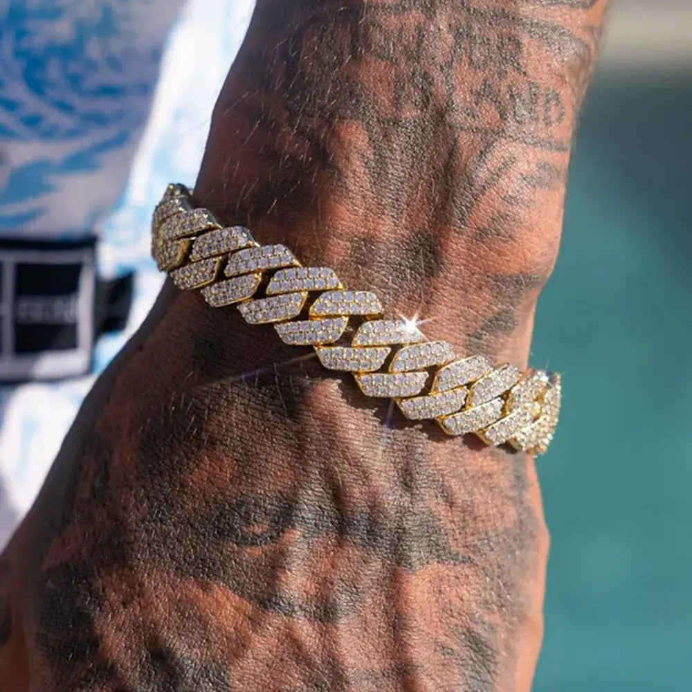 Iced Out Prong Link Cuban Chain Bracelet