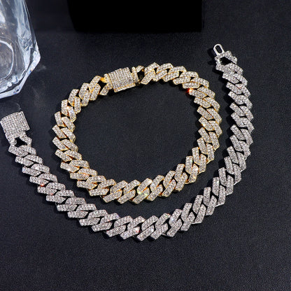 Iced Out Prong Link Cuban Chain Bracelet
