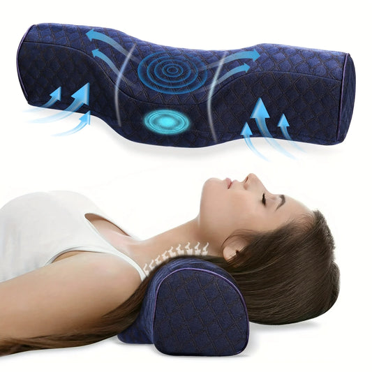 Orthopedic Cervical Neck Pillow – Memory Foam Support for Back & Side Sleepers, Ergonomic Bolster for Stiff Neck Relief